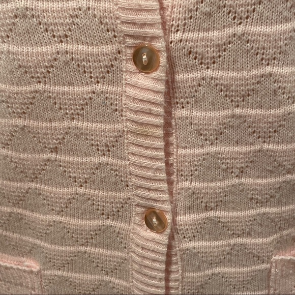 SALE: Vintage 60s Knit Cardigan XL Pink - Picture 2 of 6